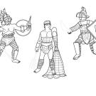 Gladiadores: dibujo para colorear e imprimir